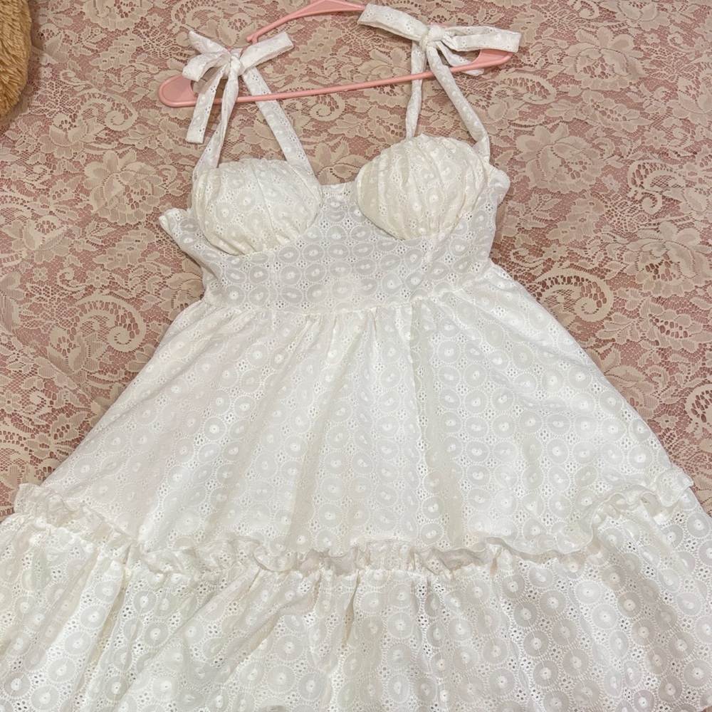 SHEIN White Eyelet Chemise